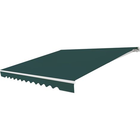 Toldo retráctil para balcón de 3,6 x 3 m ambiente acogedor inclinación ajustable de 5 a 35° aluminio verde 200013636