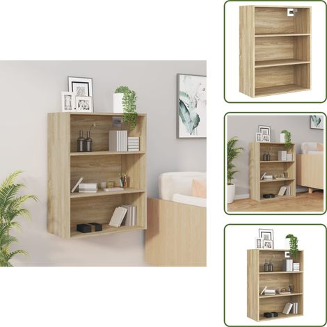 The Living Store Armadietto Pensile a Parete Rovere Sonoma 69,5x32,5x90 cm - Armadietto pensile