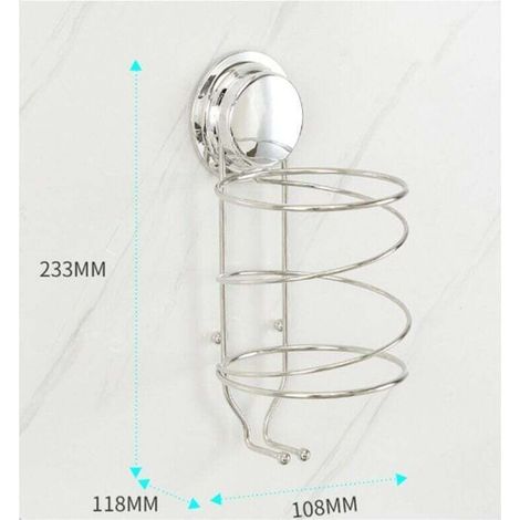 Support de rangement pour sèche-cheveux, support de rangement pour rouleaux de sèche-cheveux sans poinçon pour salle de bain