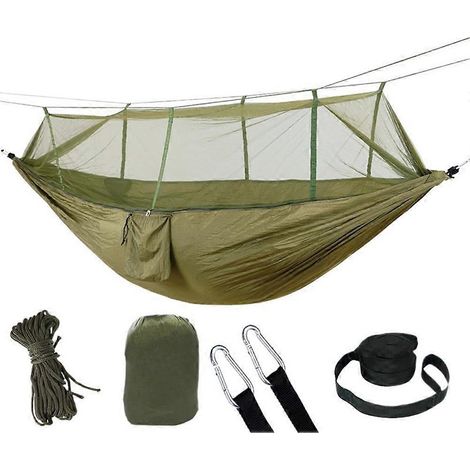 Camping Hammock avec Net 2 Person Hammock Net maille Design extérieur Must Haves pour Backpacking Hiking plage Patio (1/5)