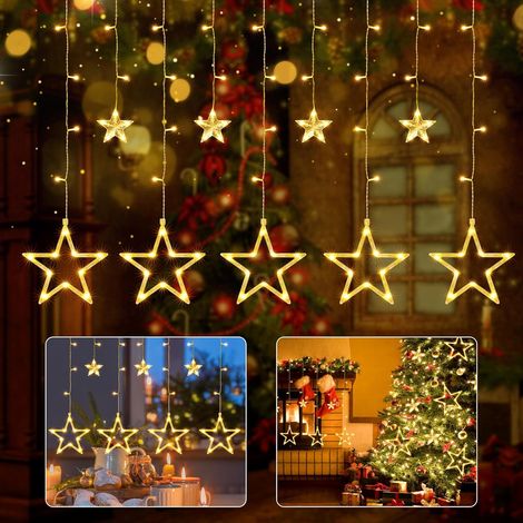 Catena luminosa a LED a forma di stella da 3,5 metri, luci natalizie,  adatte per Natale,feste e altre occasioni, luce bianca calda. (1/5)