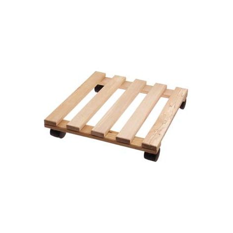 Manique Carrée En Bois Avec Roulettes - 30x30 cm - épaisseur 15 mm - capacité 30 kg