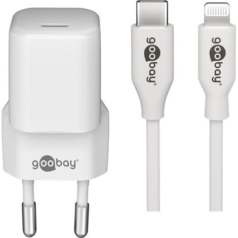 Goobay 61084 cargador de dispositivo móvil Teléfono móvil, Tableta Blanco Corriente alterna Carga rápida Interior