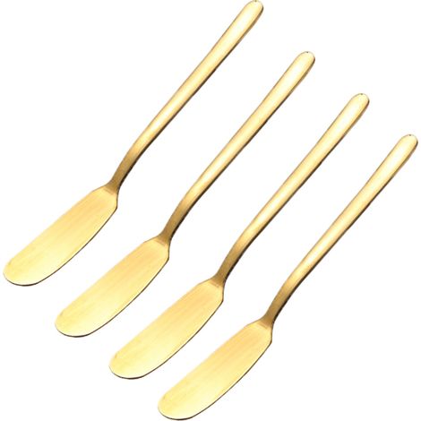 Ensemble de 4 spatules à fromage, couteau à beurre en acier inoxydable, petit couteau à sandwich, couteau à confiture et à beurre (1/5)