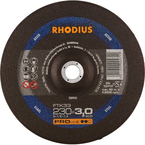 Disco de corte Rhodius ftk33 230 mm 3 mm acero (1/2)