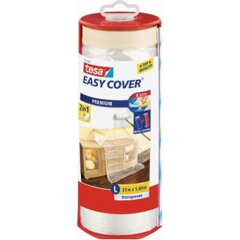 Tesa 59179-00003-02 Easy Cover Premium Il Nastro Adesivo Con Telone / Svolgitore 33 M X 1400 Mm (6)