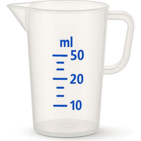 Messbecher 50 ml Messbecher Kunststoff Dosierbecher Messgefäß Küche Labor (1/5)