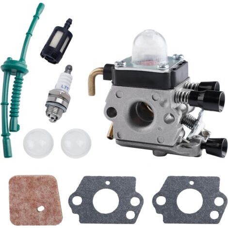 Kit de Carburateur pour Stihl FS38 FS45 FS46 FS55 FS74 FS75 FS80 FS85 HL45 HL75 HS70 HS74 KM55 KM55R Tondeuse à Gazon Carburateur avec Kit de Tuyau de Carburateur Remplacement Filtre à Air (1/5)