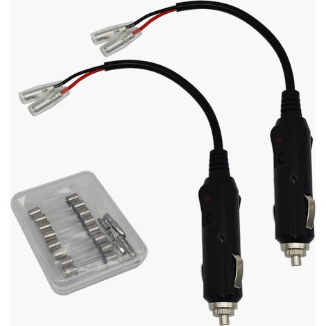 2 Pièces Adaptateur Mâle pour Allume-Cigare avec Câble D'alimentation 18AWG 12V/24V Universel, Prise Allume Cigare Male pour Onduleur de Voiture, Pompe à Air, Tasse électrique