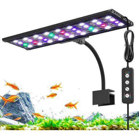 Clip On Full Spektrum Aquarium LED Beleuchtung 24/7 Modes Aquarium Lampe mit Einstellbare Timer IP68 Wasserdicht Beleuchtung für Aquarien für Wasserpflanzen und Fische (1/5)
