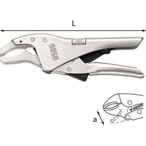PINZA REGOLABILE AUTOBLOCCANTE CON GANASCE CONCAVE 134 A 60 MM