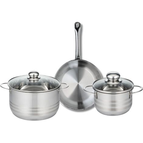 Ensemble de 1 Poêle de cuisson 24 cm et 2 faitouts 16 et 20 cm Elo Profi Brillant (1/5)