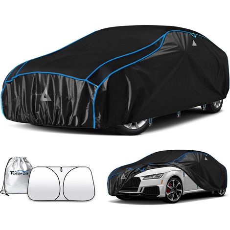 Waterproof Anti-Hail Car Cover, Outdoor Car Cover Against Rain Sun Dust EVA with Removable Sun Visor for Sedans (Max Length 420cm) (1/5)