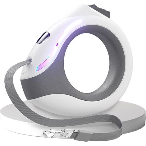 Laisse rétractable pour chien avec lumière LED, anti-nœuds, 3 m (10 pi), corde de traction en nylon. (1/5)
