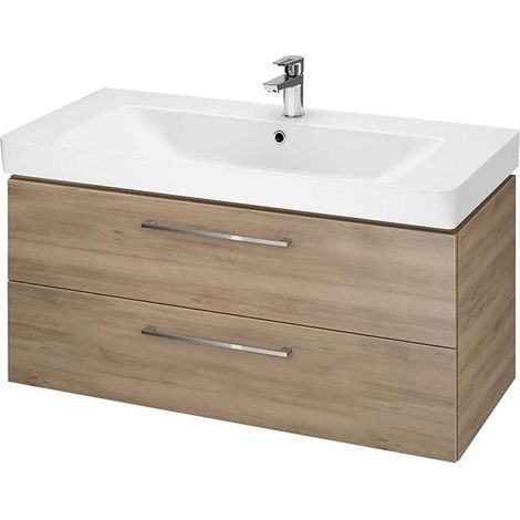 Cersanit Lara - Armario con lavabo, 46x99x45 cm, 2 cajones, nogal S801-331-DSM (1/2)