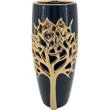 Signes Grimalt Jarbus of Life Tree und Portavelas  Schwarze Vase - 30x13x13cm