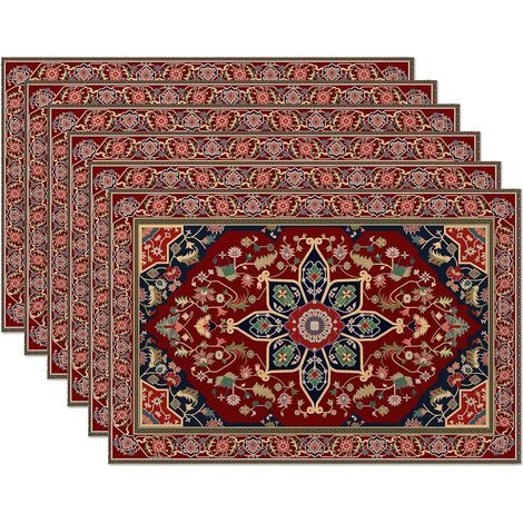 Set de table de style bohème, 4530 cm, le set de table est imperméable, résistant à l'huile, lavable et réutilisable,(6 pièces) (1/5)