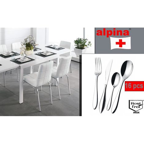 Set 16 piezas cubiertos de cocina INOX en cómodo maletín ALPINA