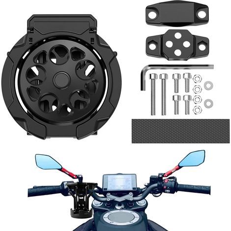 Drehbarer Getränkehalter für Motorräder, robuste Lenkerhalterung, klappbare Klemme mit edler Textur, Motorradzubehör 14,5 x 14,5 x 10,5 cm, 1 Stück für ATV. (1/5)