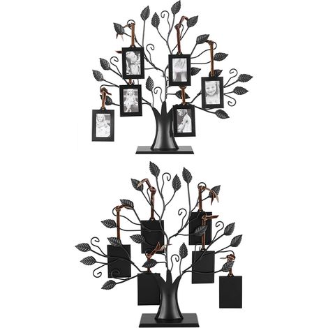 Arbre à Cadres Photos Décoratif pour Famille avec Porte-Photos Suspendus (1/5)