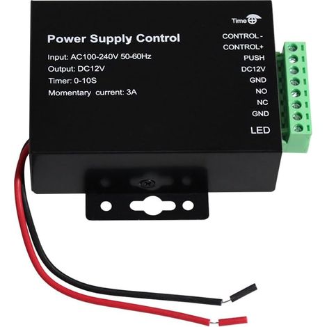 Système de Contrôle d'accès Alimentation 12VDC 3A Sortie 100V - 240VAC Entrée avec Délai Réglable, Système d'interphone Vidéo Serrure électrique Adaptateur d'alimentation (1/5)