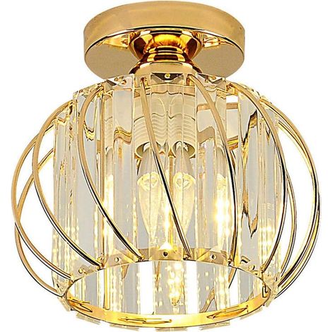 Luminaires de Plafond à Cristaux, Petit Plafonnier à encastrer à LED pour cuisine couloir salles à manger salons bar (Gold) (1/5)