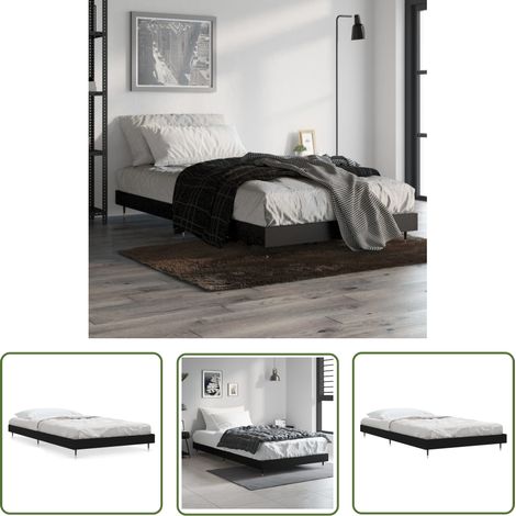 Maison Exclusive Bettgestell Schwarz 90x200 cm Holzwerkstoff (1/5)