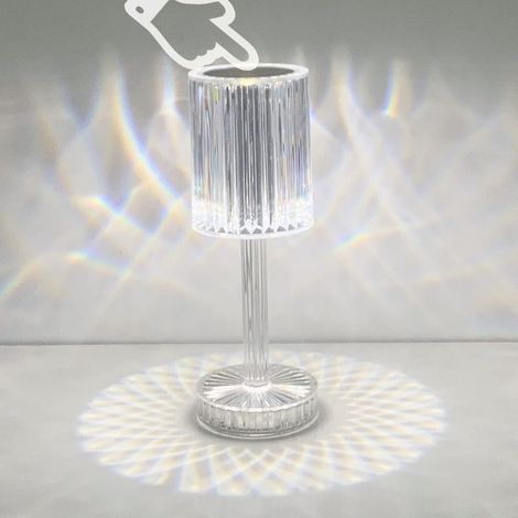Lampe de Table LED en Cristal, Lampe de Table Sans Fil Rechargeable, Lampe de Chevet LED à Gradation Tactile pour Salon Chambre à coucher d'hôtel Fête des Mères (1/5)