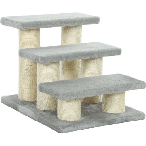 Escalier pour chien, 3 marches, 34 cm de hauteur, escalier pour chats, aide à l'accès pour lit, canapé, divan, gris (1/5)