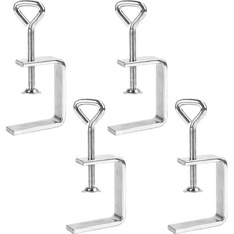 Lot de 4 pinces en C en acier inoxydable - Petites pinces en C pour le travail du bois - Pince de serrage de table - Vis de serrage - Outils de travail du bois (1/5)