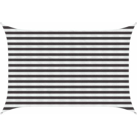 Voiles d'ombrage gris anthracite et blanches, 2 x 2,5 mètres en PEHD (1/5)