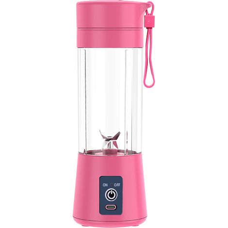 (Rose rouge) Petit extracteur de jus rechargeable pour la maison, mini extracteur de jus à tasse (1/4)