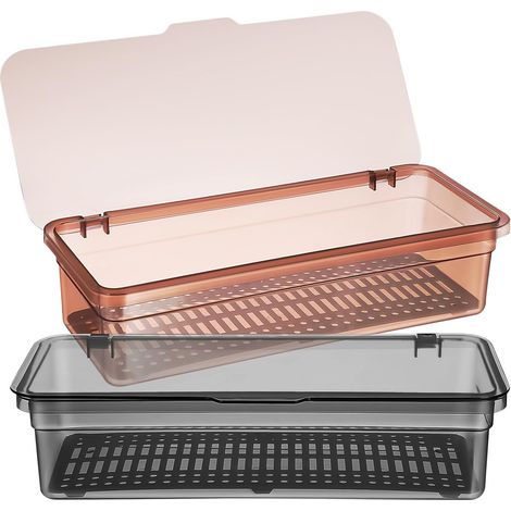 Besteck 2 Stück mit Deckel Aufbewahrungsbox aus Kunststoff Organizer zur Sauberen Besteckaufbewahrung für Arbeitsplatte und Vorratsboxen im Haushalt (1/5)