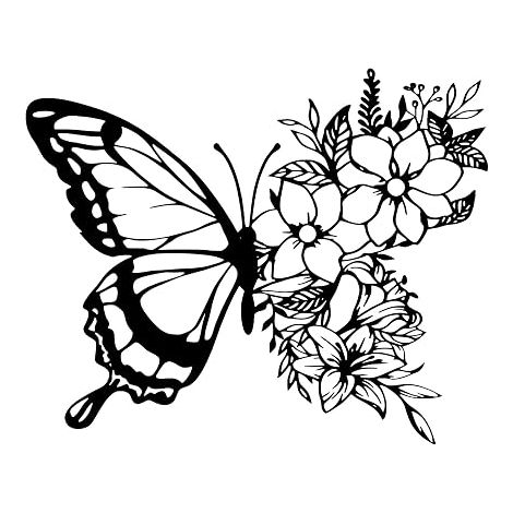 Black Metal Wall Sculpture, Metal Wall Art with Butterfly for Bedroom, Living Room, Kitchen, Bathroom or Garden - Wall Art (1/5)