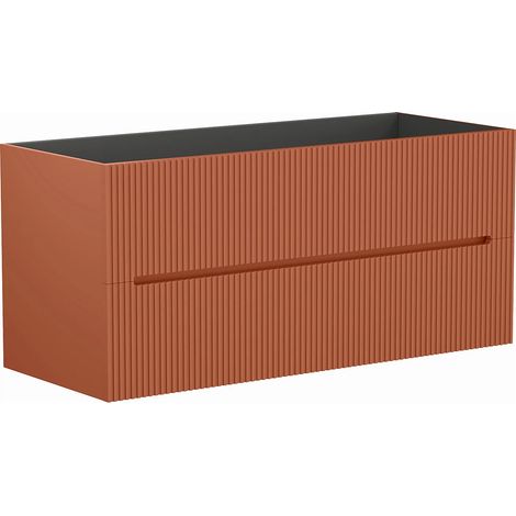 Mobile sotto lavabo sospeso scanalato 120 cm Terracotta - PAVANI (1/5)