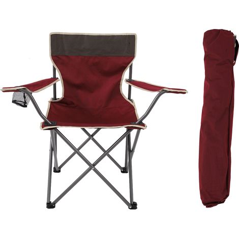 Chaise pliante extérieure en tissu Oxford, siège portable avec sac de rangement, idéale pour randonnée, camping et pique-nique. (1/5)