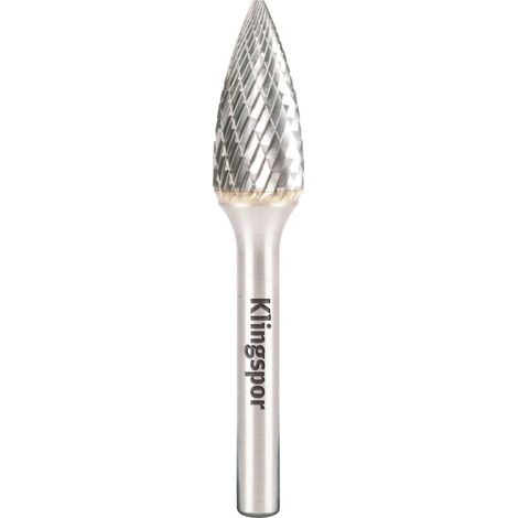 Fraise à métaux KLINGSPOR HF 100 G FI = 12,7 x 25 mm, tige 6 mm, type SPG, pointe hyperbolique (1/3)