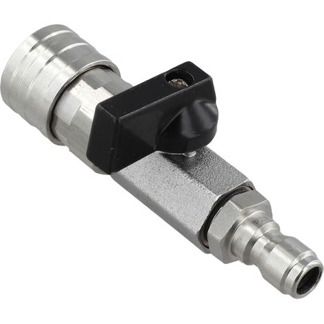 Robinet à boisseau sphérique haute pression en acier inoxydable à connexion rapide pour lavage de voiture, nettoyage de terrasse, 8,9 cm, argenté (2) (1/5)