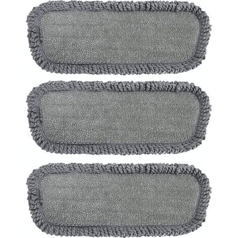 Têtes de rechange pour balai à franges en microfibre pour le nettoyage et le récurage des sols humides ou secs - 3 têtes de balai lavables et réutilisables - Compatibles avec tous les types de lingett (1/5)