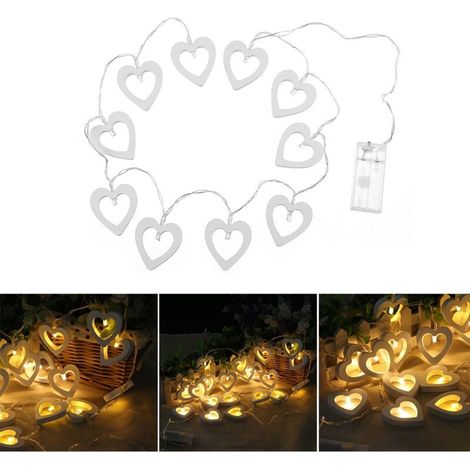 Herzförmige LED-Lichterkette mit Batteriefach – Partydekoration für drinnen und draußen