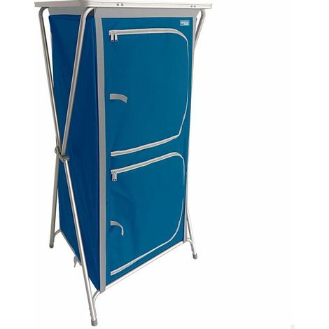 Aktive Faltbare Campinggarderobe Blau mit 4 Ebenen
