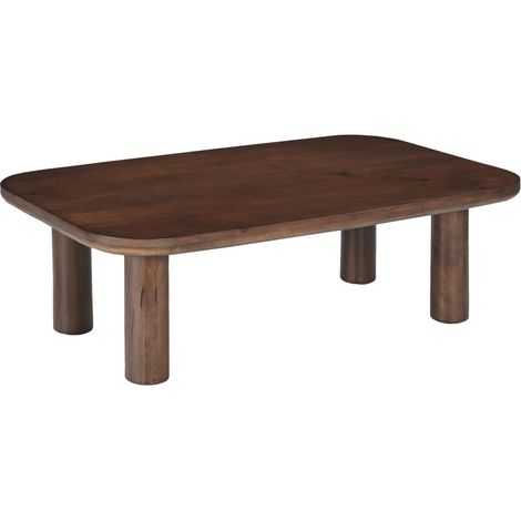 MODA-Table basse L.120 cm en bois massif foncé (1/4)