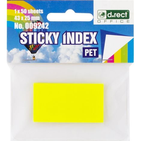 Linguette indice in PET 43x25mm 50 pezzi a'1 ECO 15 pezzi