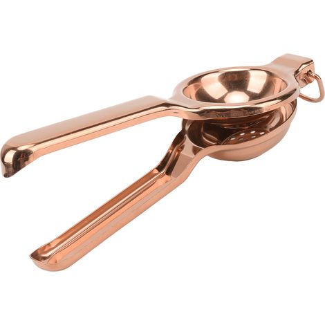 Presse-agrumes en acier inoxydable avec manche extra-long ergonomique et anneau de levage pour cuisine, couleur or rose (1/5)