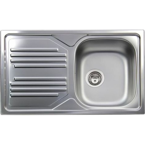 Apell TM861IRBC Serie Atmosfera Lavello Acciaio Prelucidato da Incasso Gocciolatoio a Destra 1 Vasca 86x50cm