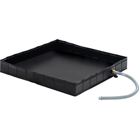 Cuvette de Douche Portable, Base de Douche Pliable 41x41 Pouces et Plancher de Lavabo avec Tuyau de Drainage Amovible, Idéal pour Camping-Car, Extérieur (1/5)