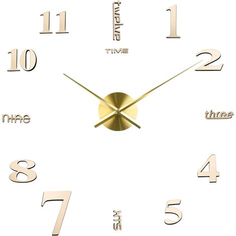 Horloge murale moderne silencieuse à faire soi-même, grand format, autocollant 3D, décoration pour la maison ou le bureau, cadeau
