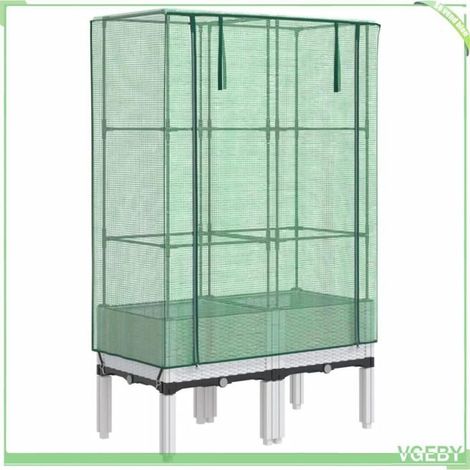 Jardinière surélevée avec housse - FAFEICY - 4015847 - aspect rotin - 80x40x140 cm - imperméable (1/5)