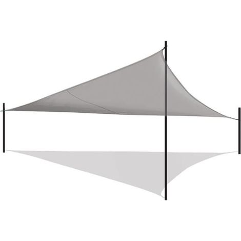 Toile d'ombrage triangulaire - JUANIO - 500 x 500 x 500 cm - 95% anti-UV - Imperméable, anti-moisissure - Polyester, sac et cordes (1/3)
