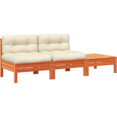 Canapé de jardin Divan de jardin avec coussins et repose-pied 2 places (1/5)